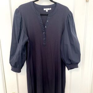 Navy blue cotton dress.